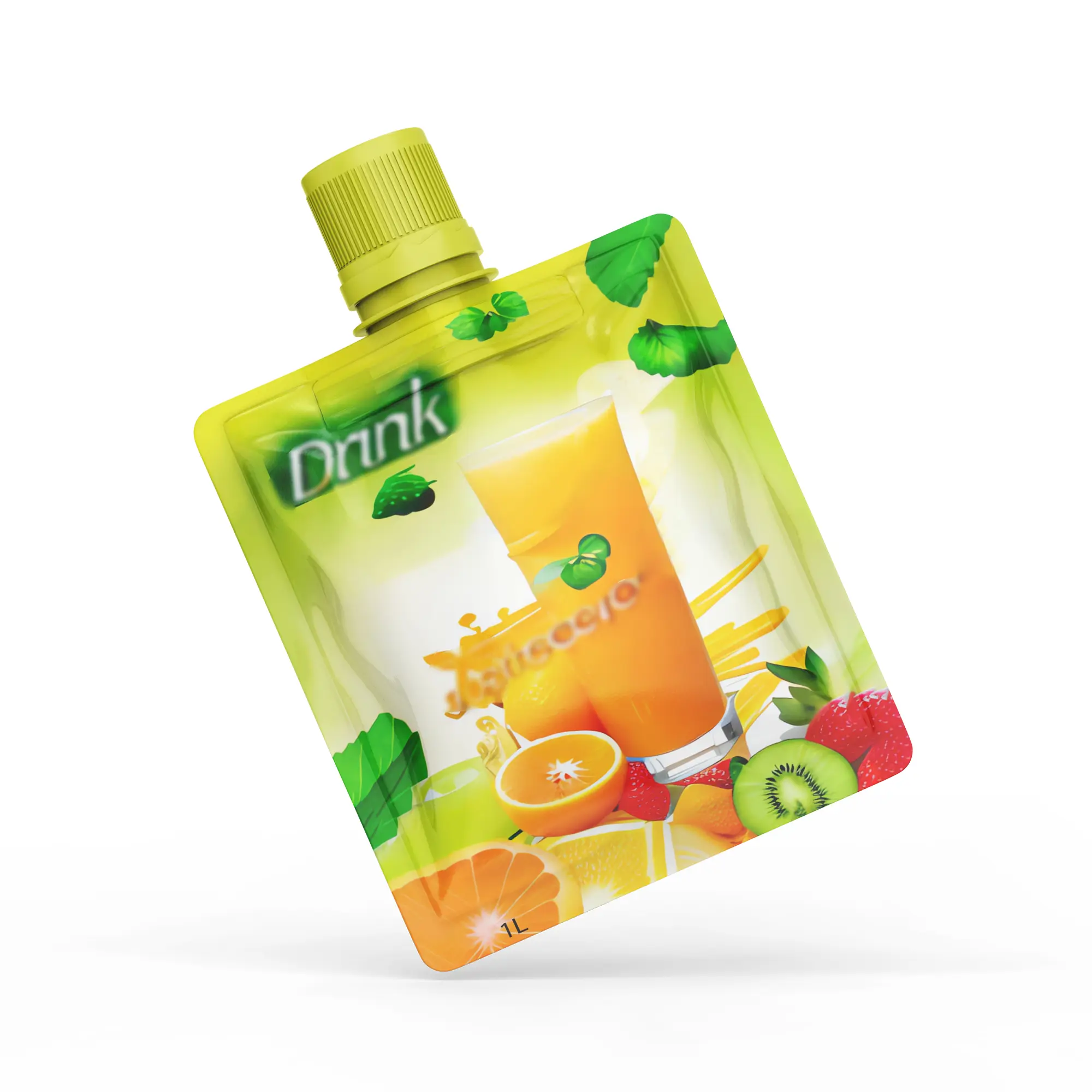 A juice bag with a spout A juice bag with a spout