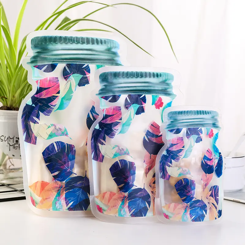 Mason jar bags with food