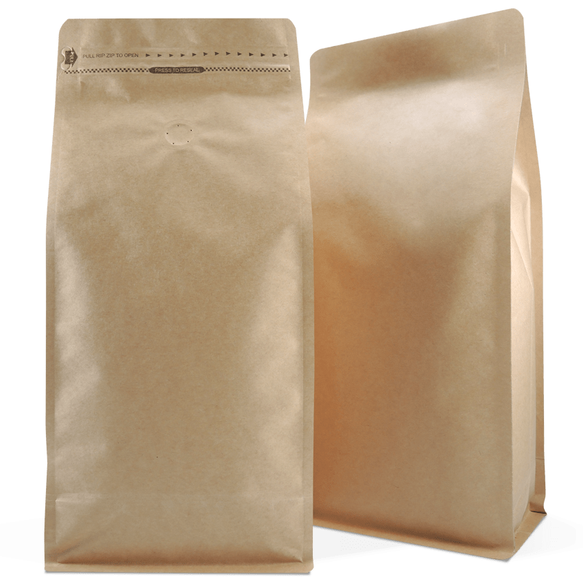 coffee bag Two kraft paper coffee bags with air valve