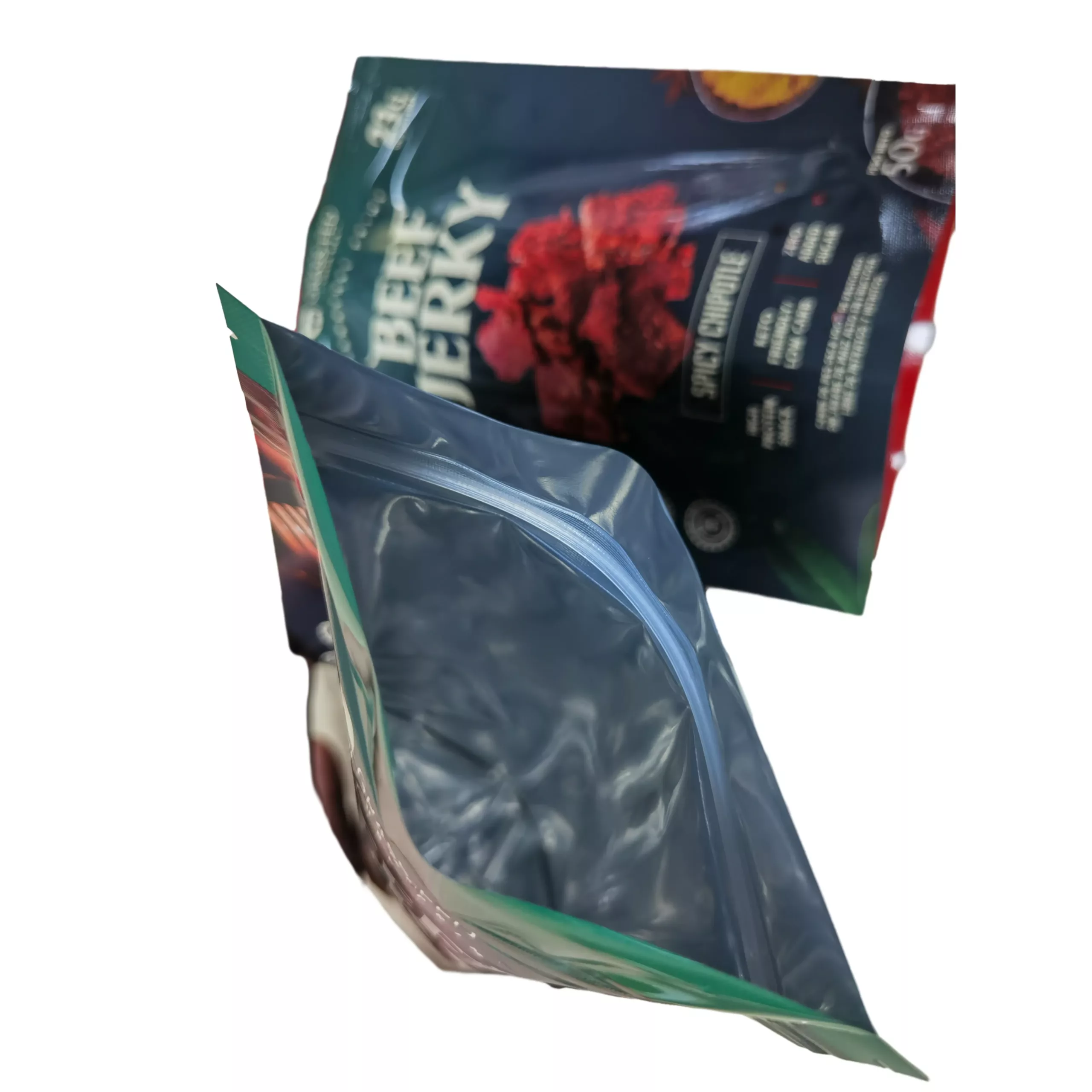 Surface and inside of beef jerky bag Surface and inside of beef jerky bags