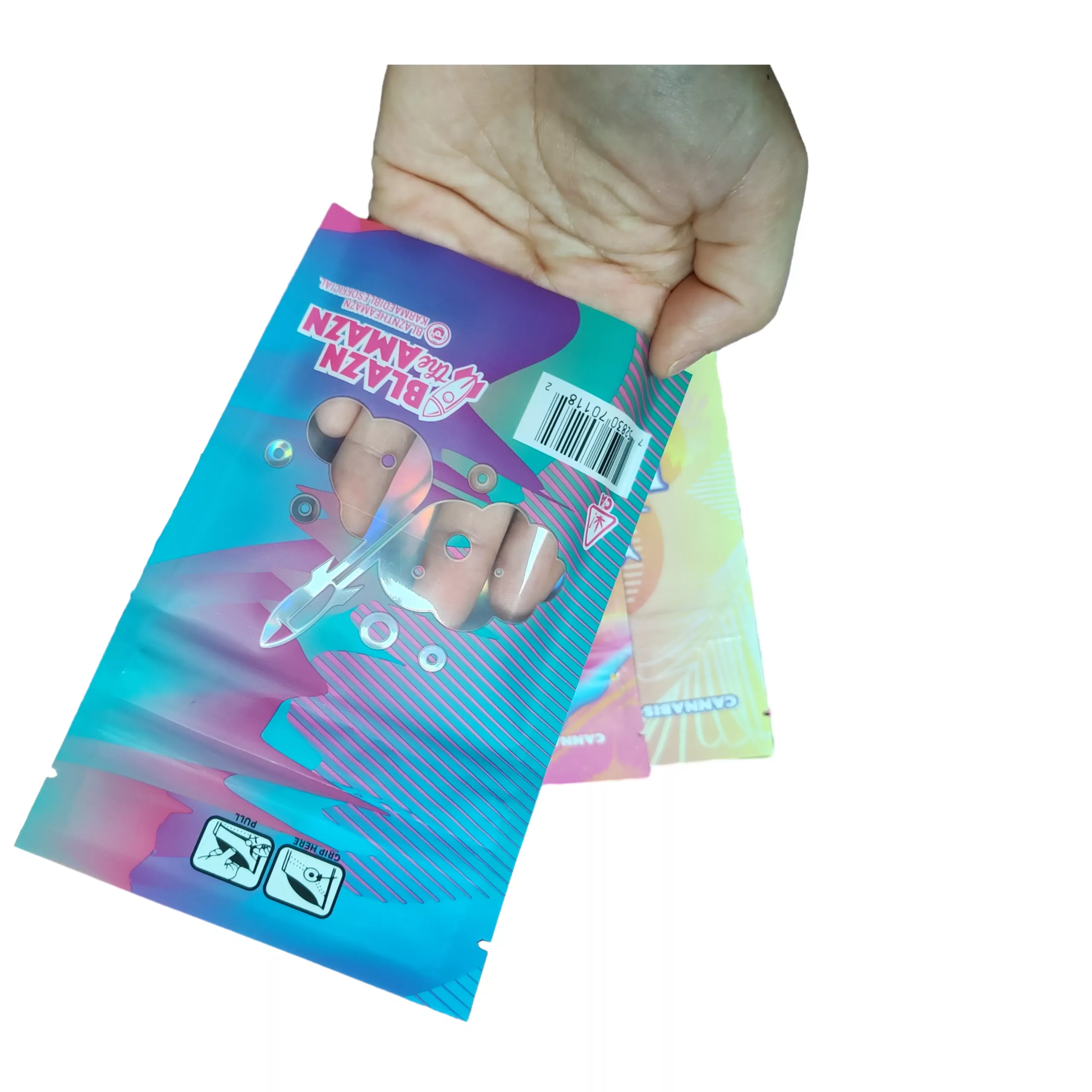 Colorful child proof bags with clear window