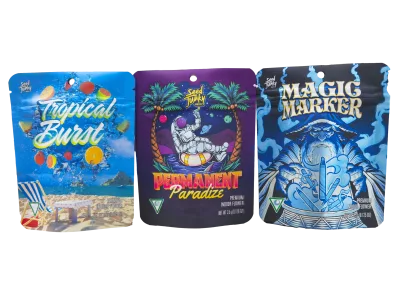 3.5g mylar bags with design