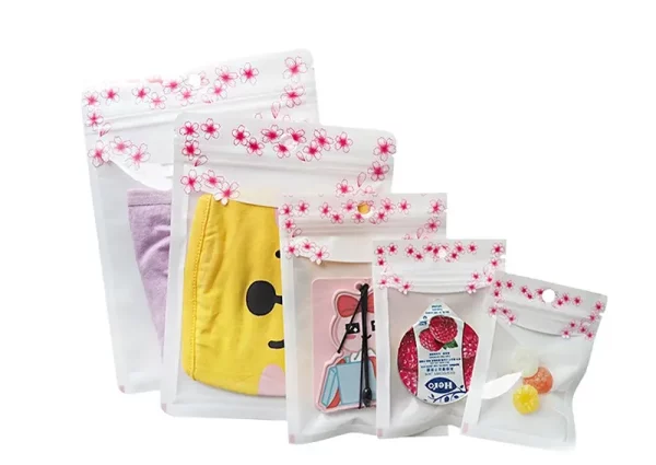 Custom Mylar One Side Transparent Clear Sealed Zipper Bag for Clothes Packaging